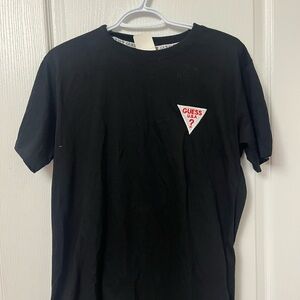 Guess Black Short Sleeve Tee with Logo